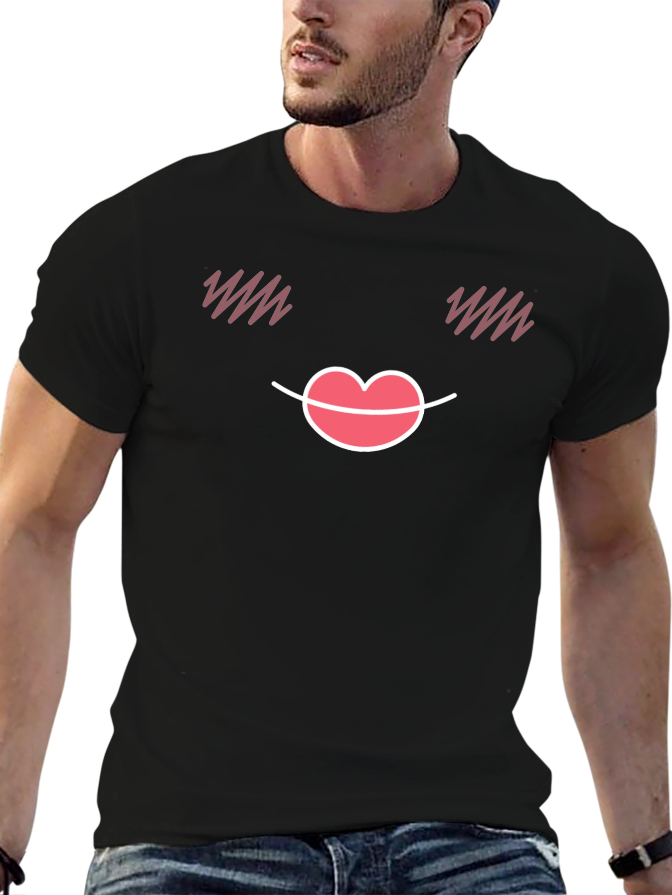 Cute Emoji Face Black T-Shirt