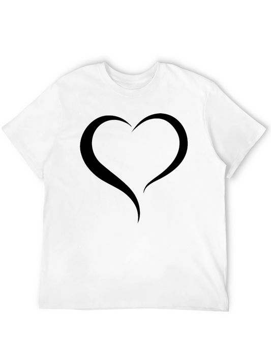 Heart Graphic Black T-Shirt - Mens Casual Fashion