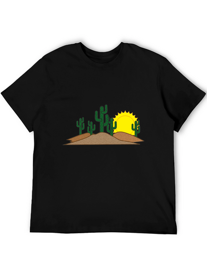 Cactus & Sun Graphic Tee - Black