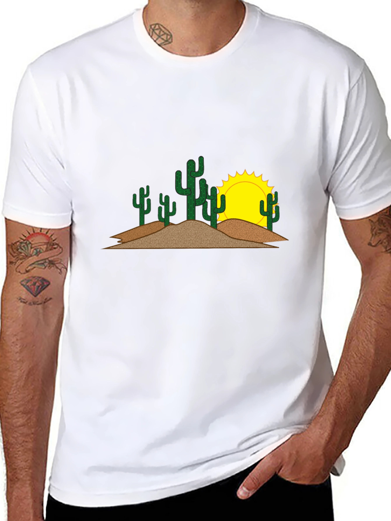 Cactus & Sun Graphic Tee - Black