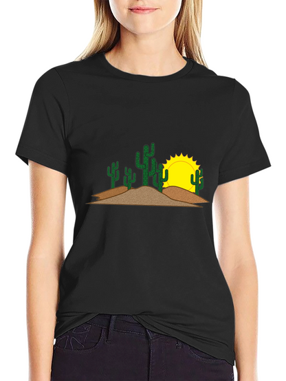 Cactus & Sun Graphic Tee - Black