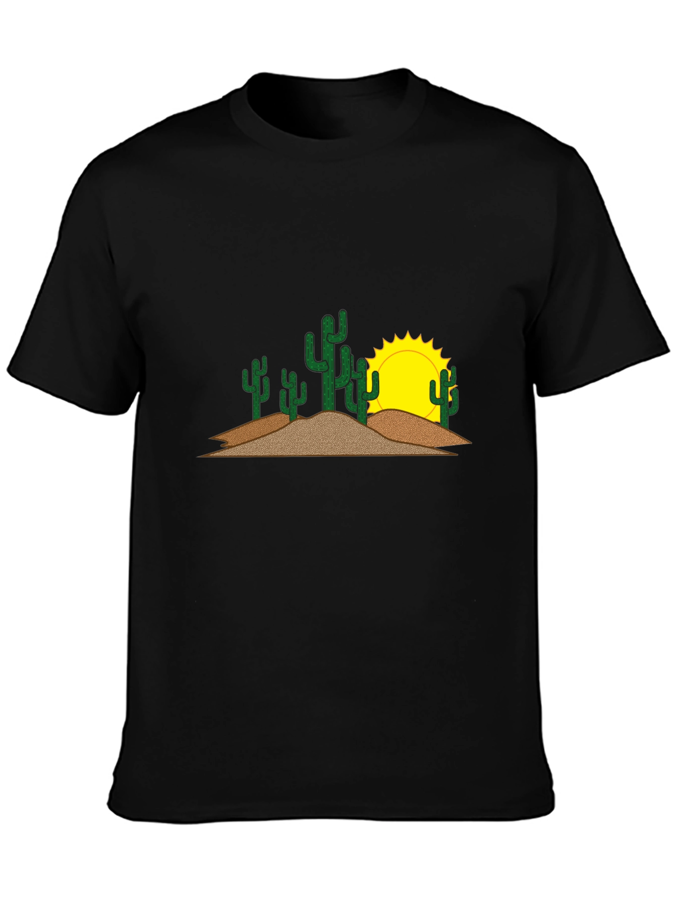 Cactus & Sun Graphic Tee - Black