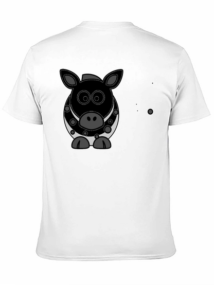Cartoon Pig Graphic Black T-Shirt