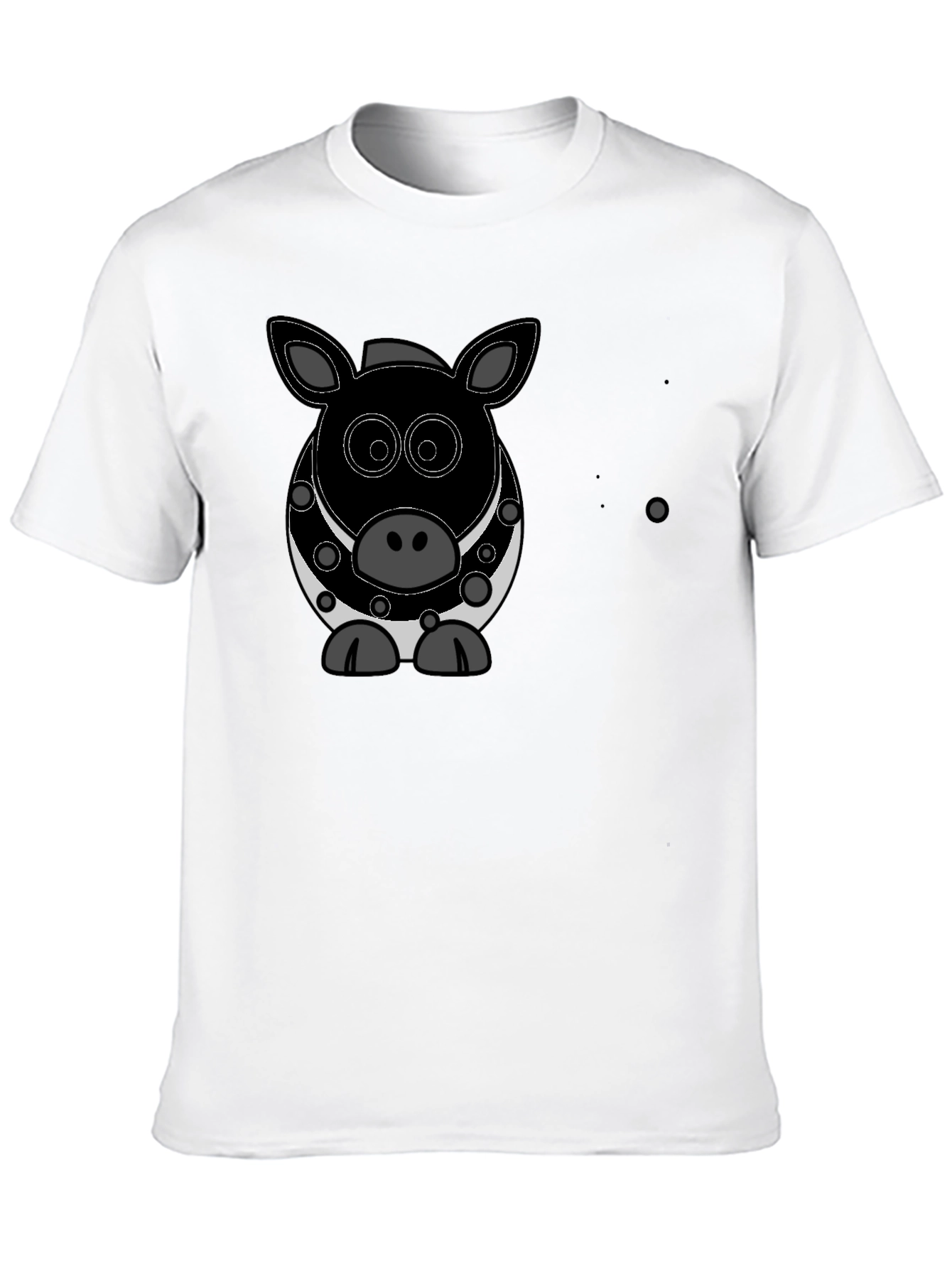 Cartoon Pig Graphic Black T-Shirt