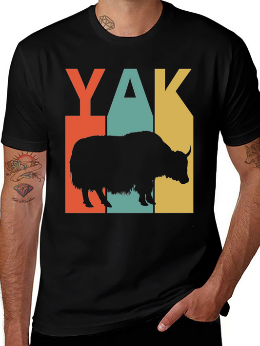 Retro Yak Graphic Tee - Comfortable Crew Neck T-Shirt