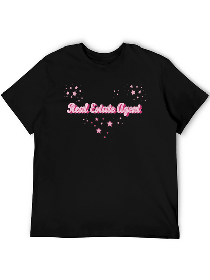 Real Estate Agent Star T-Shirt - Black