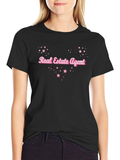 Real Estate Agent Star T-Shirt - Black