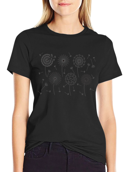 Mens Black Dandelion Graphic Tee