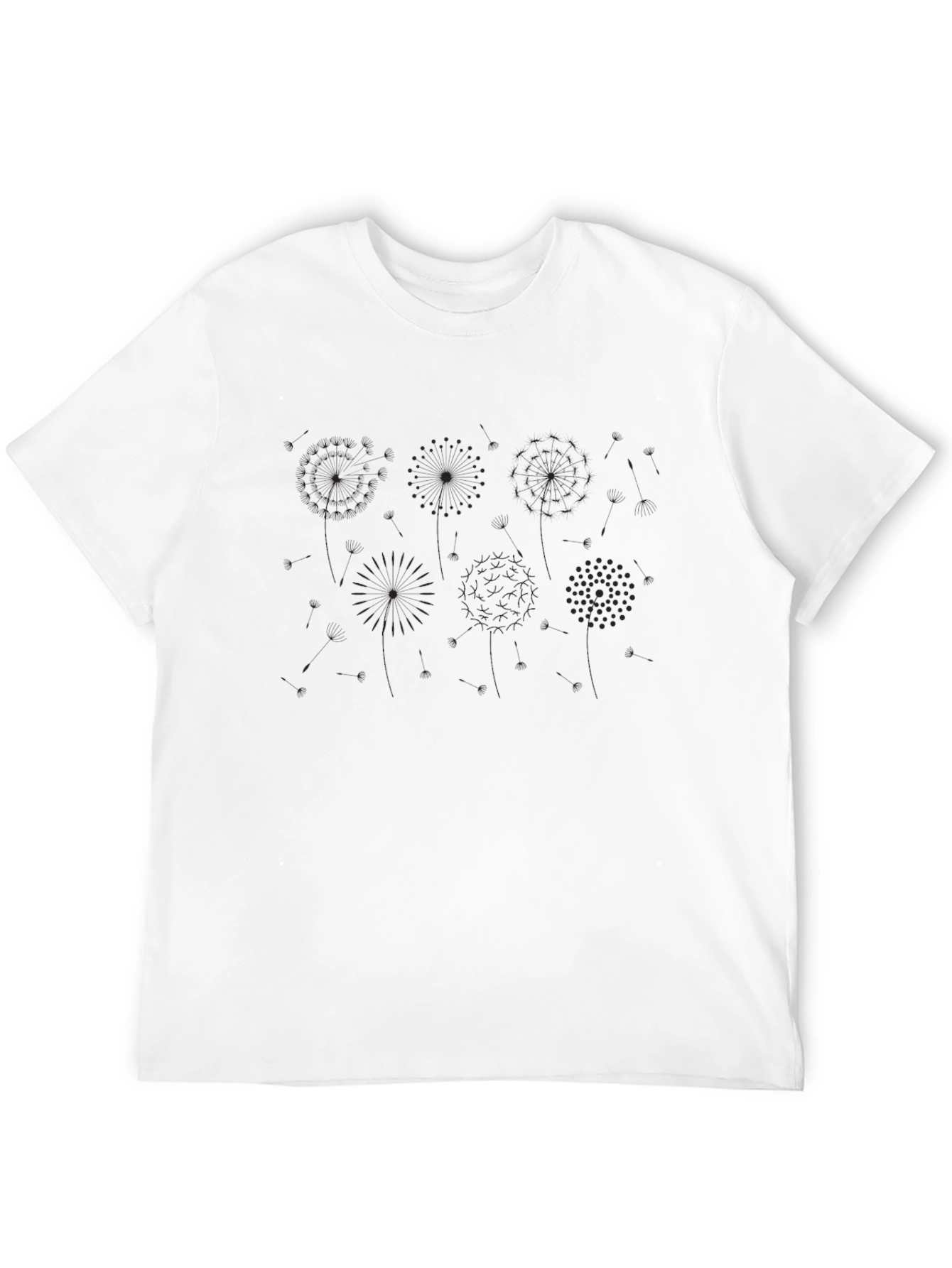 Mens Black Dandelion Graphic Tee