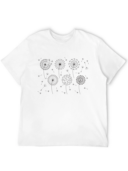 Mens Black Dandelion Graphic Tee