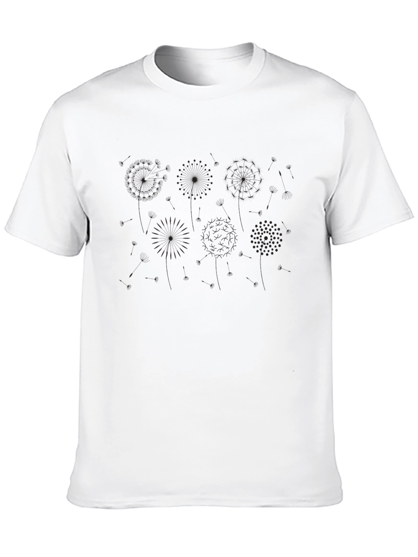 Mens Black Dandelion Graphic Tee