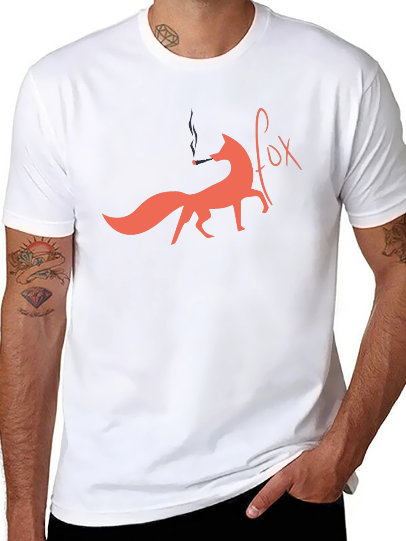 Smoking Fox Graphic Tee - Unique Design