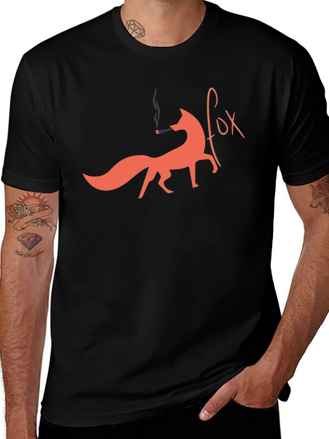 Smoking Fox Graphic Tee - Unique Design