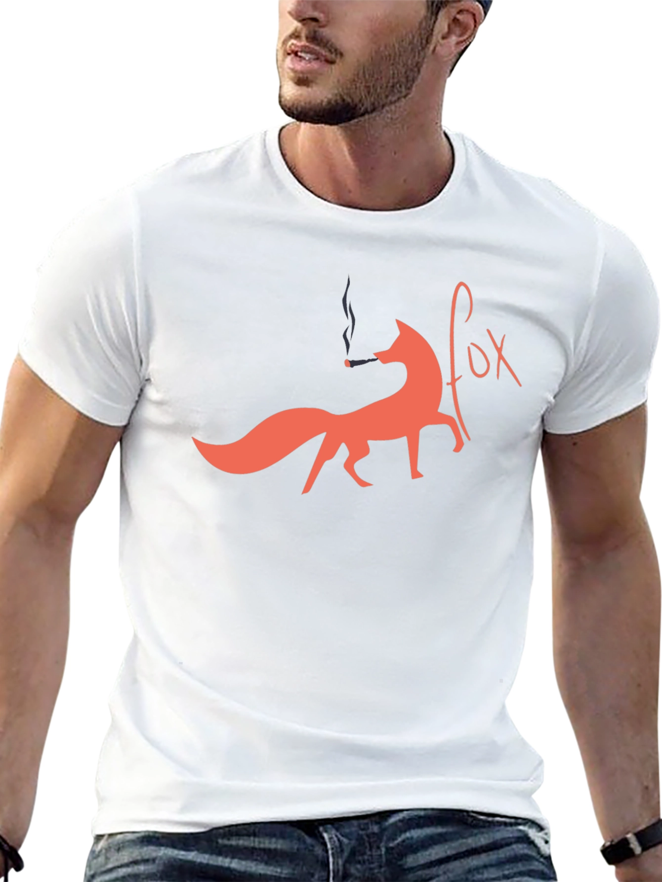 Smoking Fox Graphic Tee - Unique Design