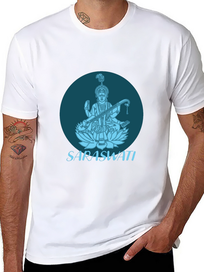 Saraswati Graphic Tee - Black Cotton T-Shirt