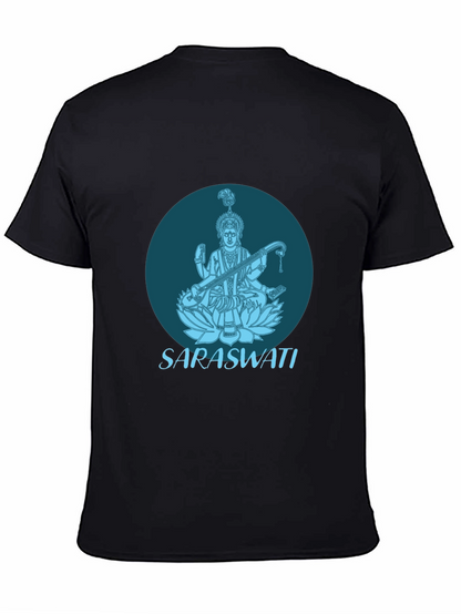 Saraswati Graphic Tee - Black Cotton T-Shirt