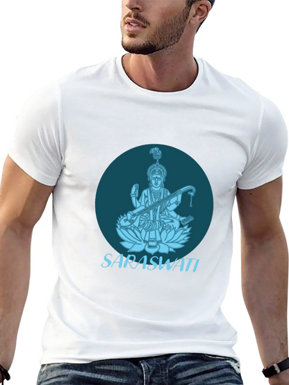 Saraswati Graphic Tee - Black Cotton T-Shirt