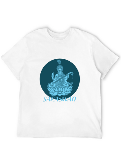 Saraswati Graphic Tee - Black Cotton T-Shirt