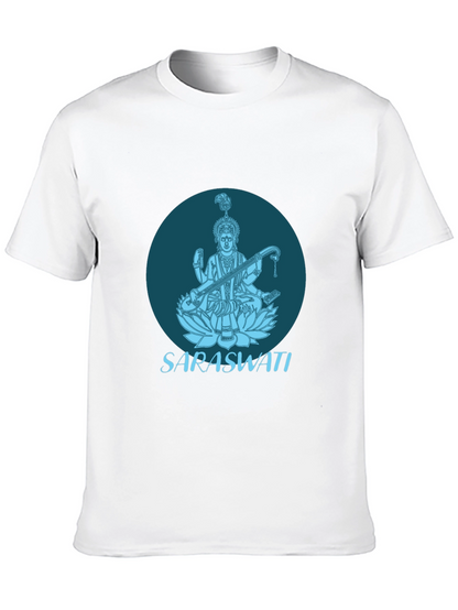 Saraswati Graphic Tee - Black Cotton T-Shirt