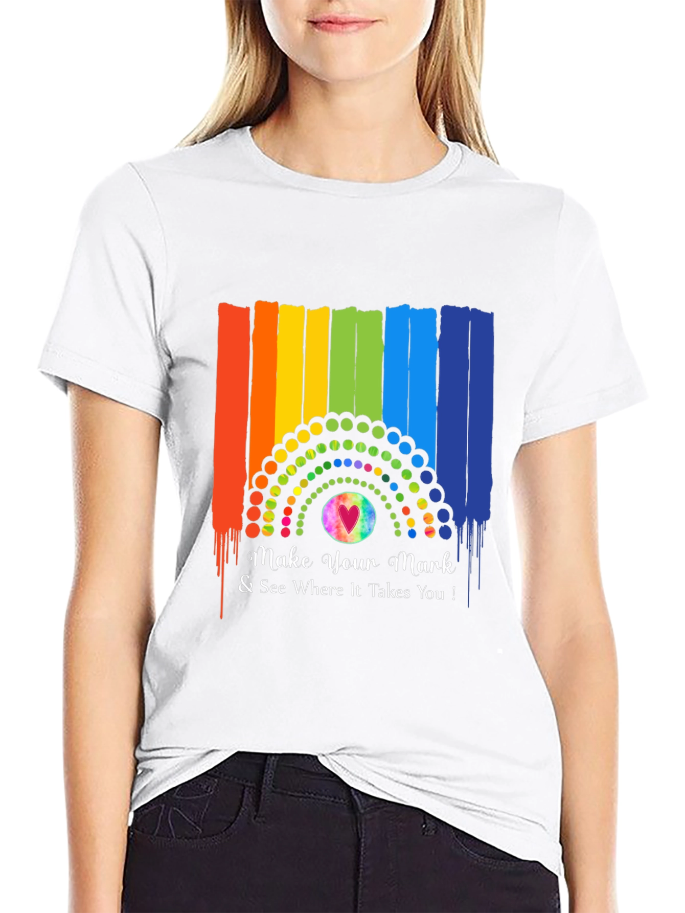 Make Your Mark Rainbow Graphic T-Shirt