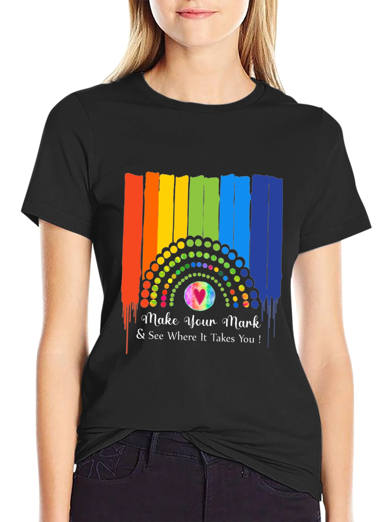 Make Your Mark Rainbow Graphic T-Shirt