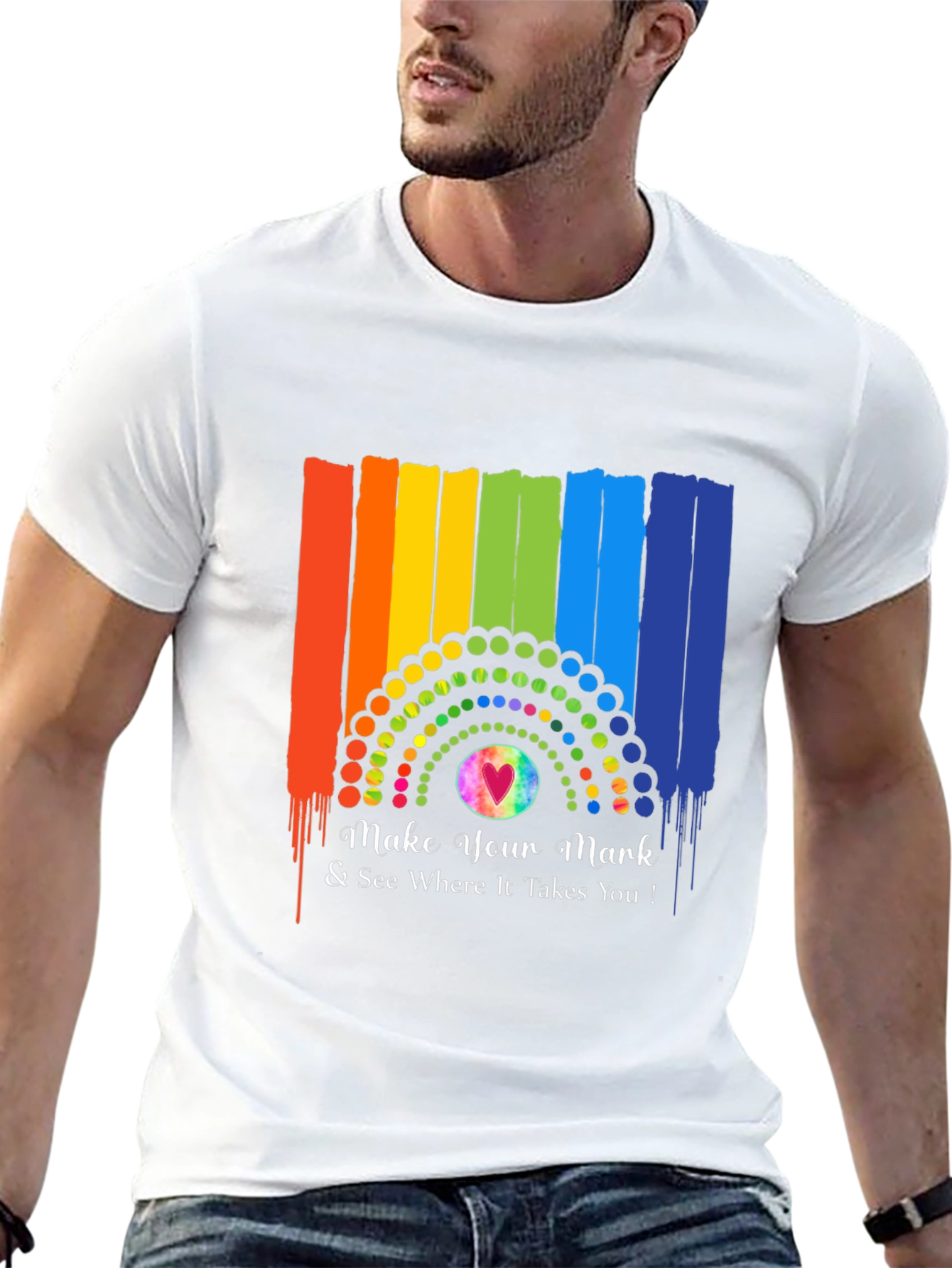 Make Your Mark Rainbow Graphic T-Shirt
