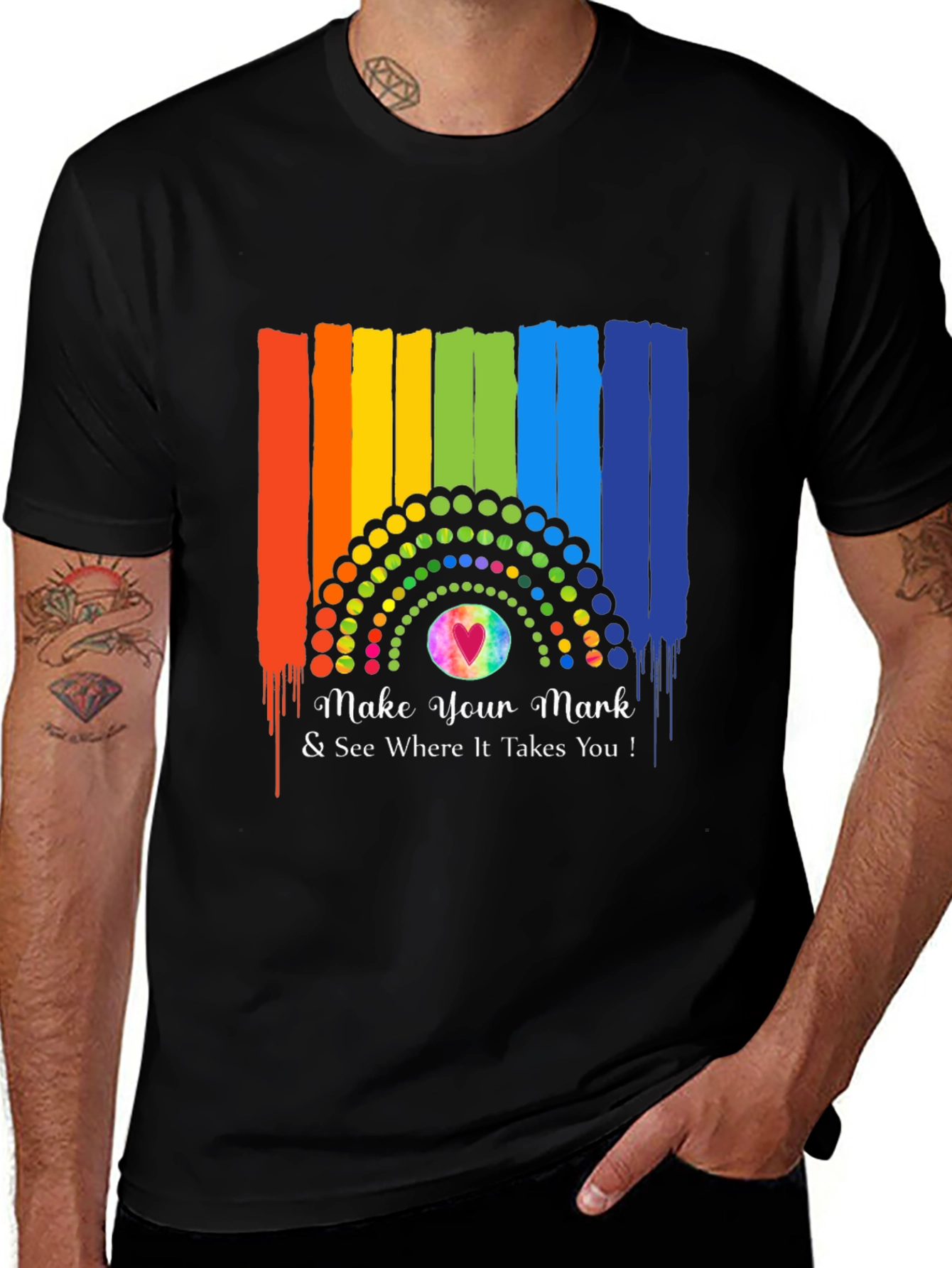 Make Your Mark Rainbow Graphic T-Shirt