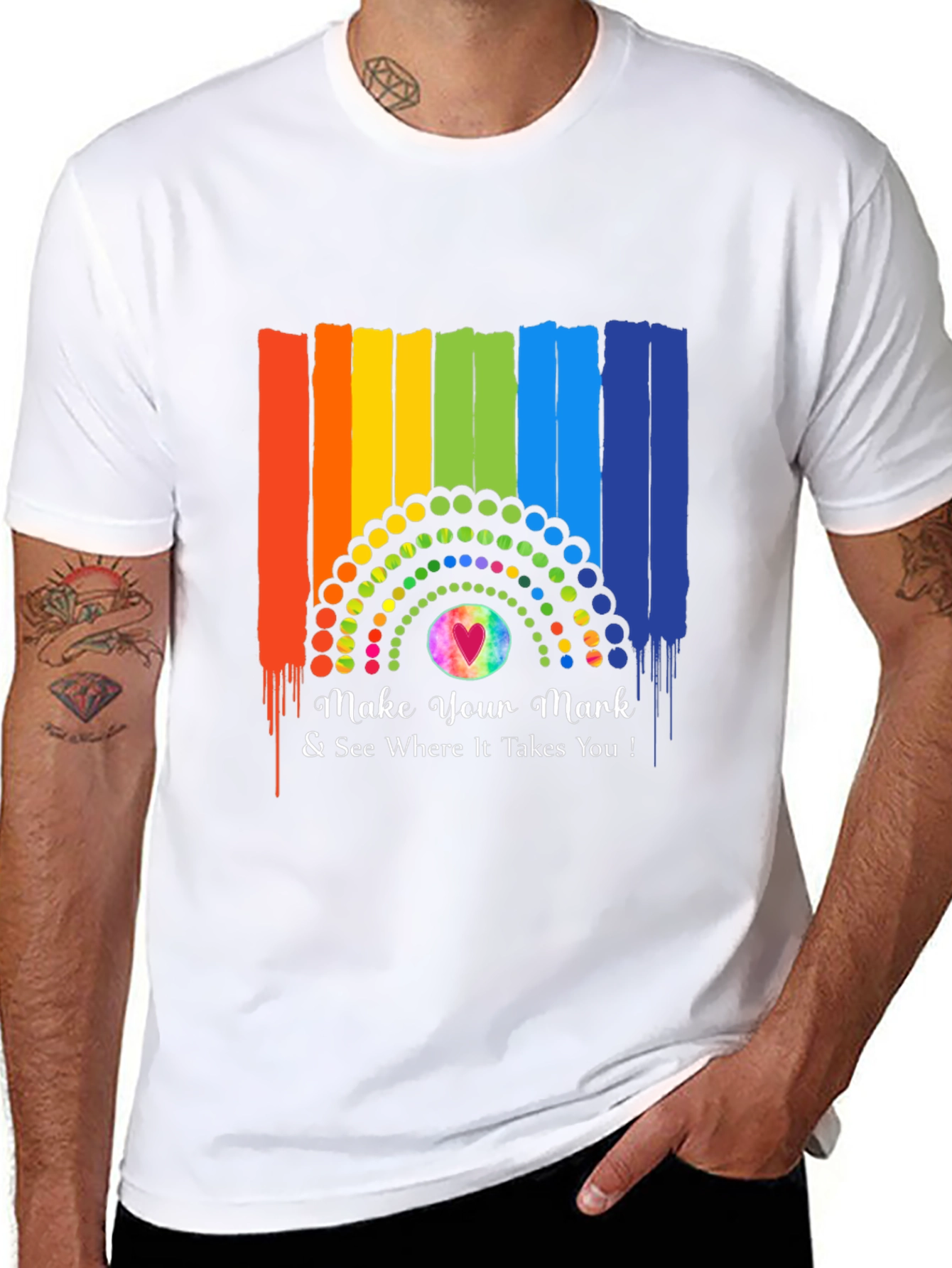 Make Your Mark Rainbow Graphic T-Shirt