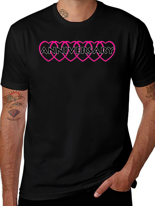 Anniversary Hearts Black T-Shirt