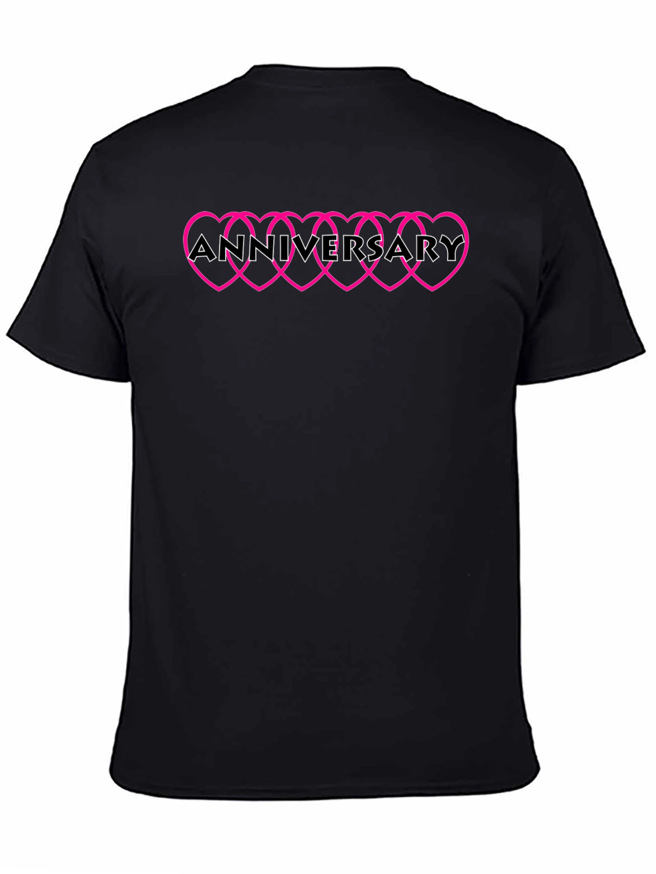 Anniversary Hearts Black T-Shirt