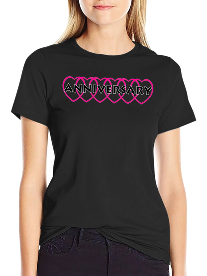 Anniversary Hearts Black T-Shirt