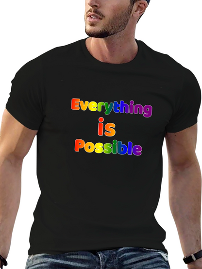 Rainbow Everything is Possible Black T-Shirt