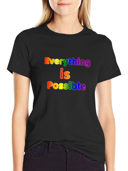 Rainbow Everything is Possible Black T-Shirt