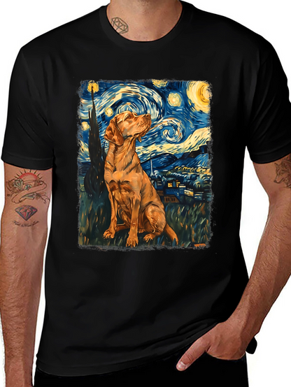 Starry Dog T-Shirt - Artistic Canine Design