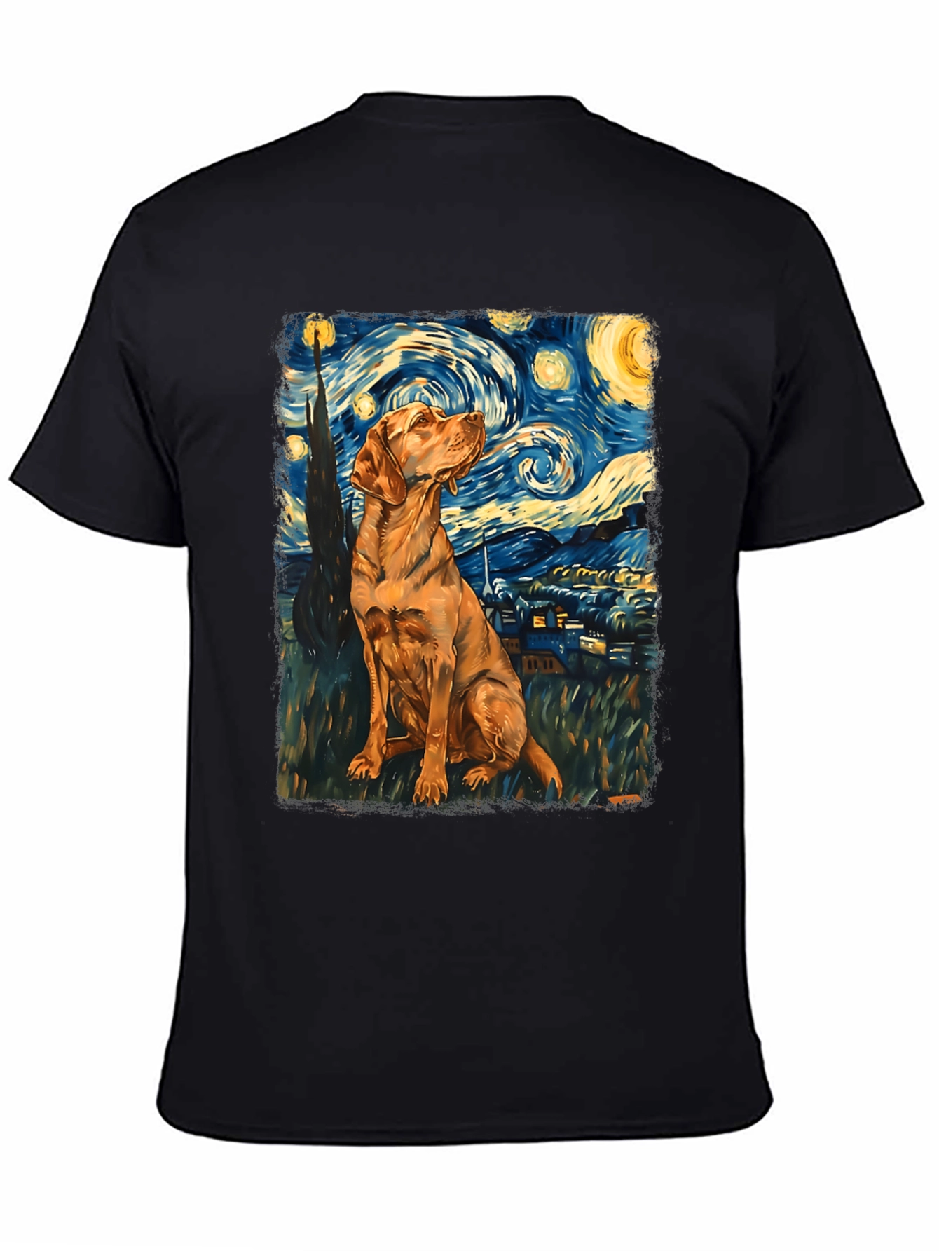Starry Dog T-Shirt - Artistic Canine Design