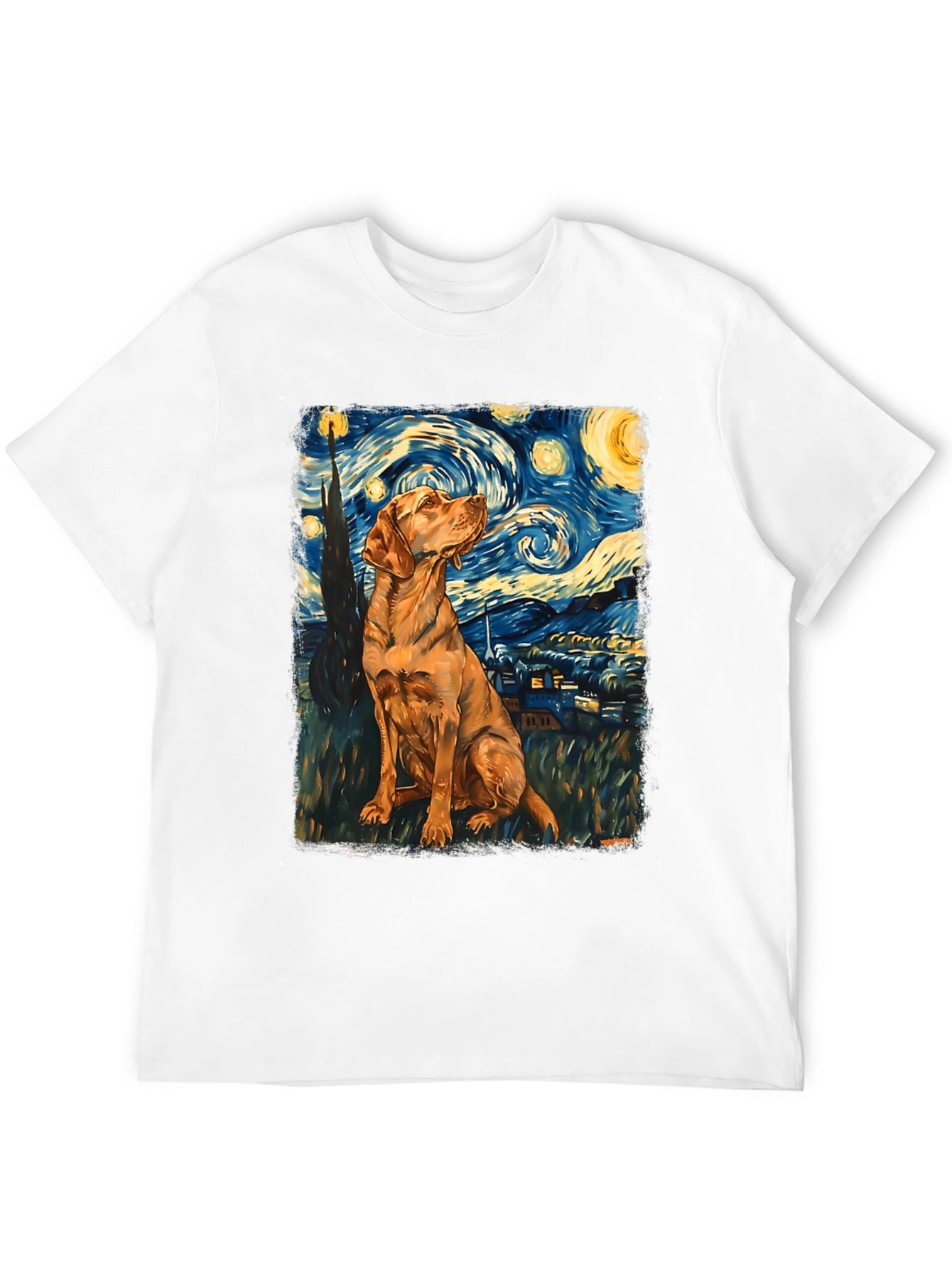 Starry Dog T-Shirt - Artistic Canine Design