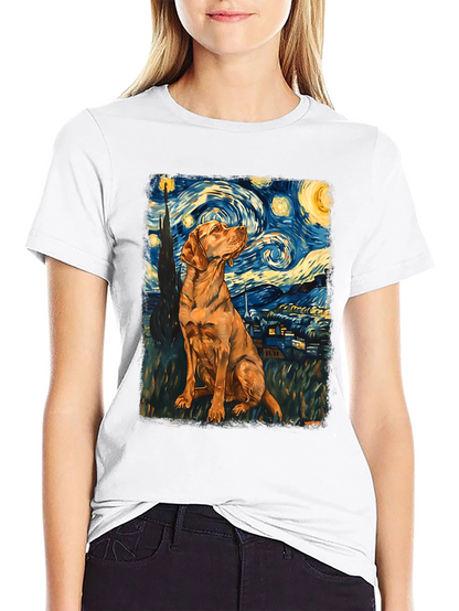 Starry Dog T-Shirt - Artistic Canine Design