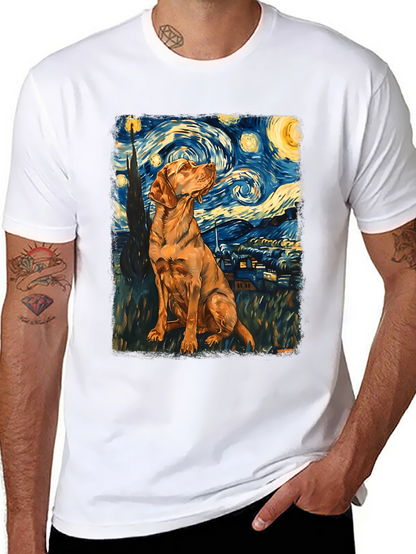 Starry Dog T-Shirt - Artistic Canine Design