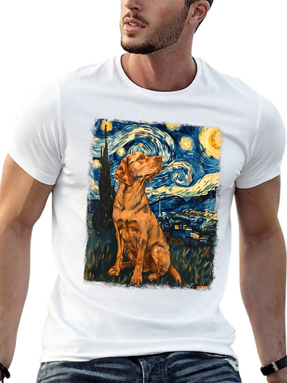 Starry Dog T-Shirt - Artistic Canine Design