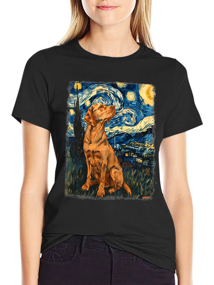 Starry Dog T-Shirt - Artistic Canine Design