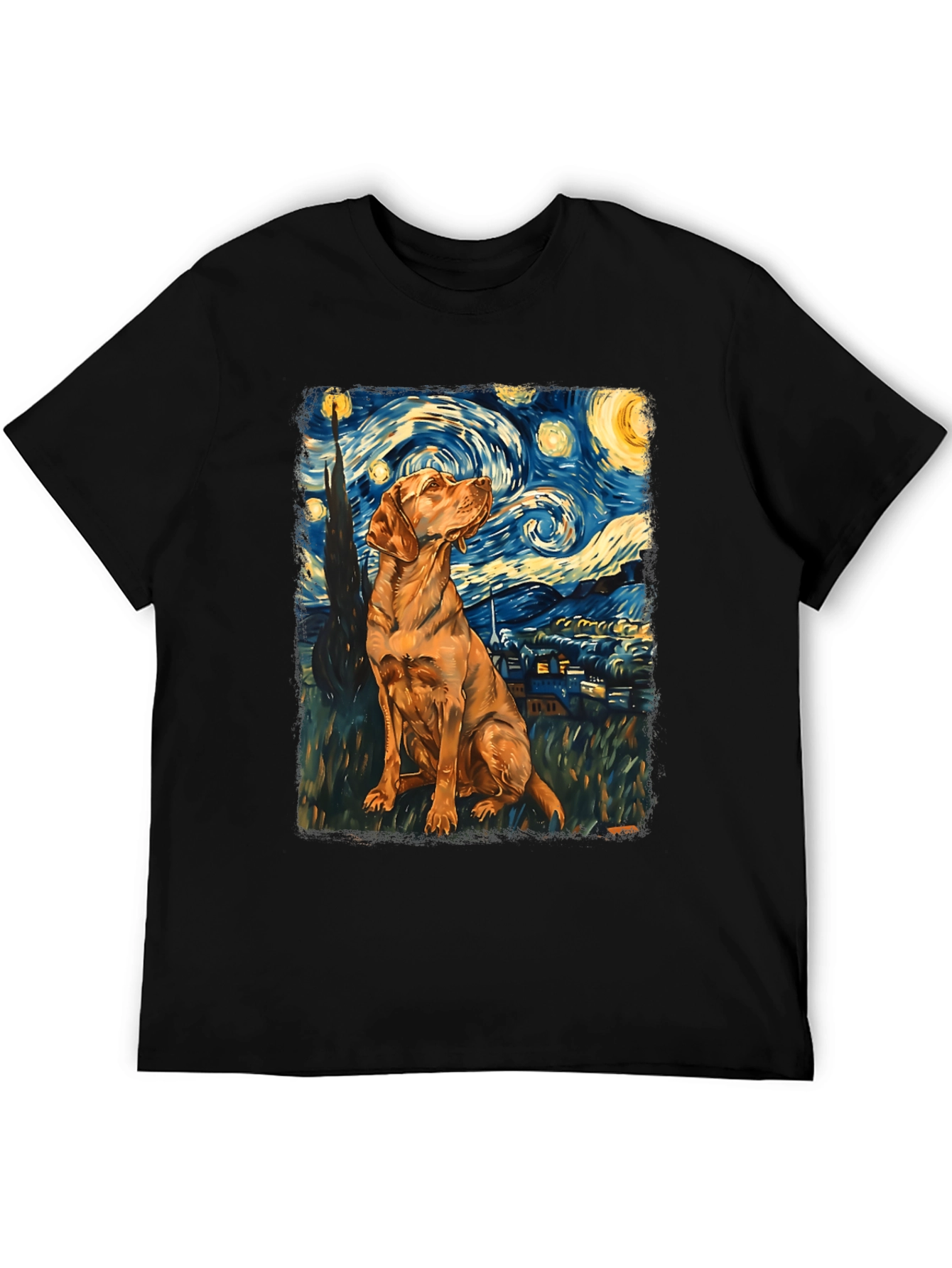 Starry Dog T-Shirt - Artistic Canine Design