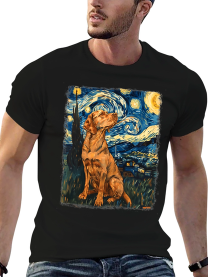 Starry Dog T-Shirt - Artistic Canine Design