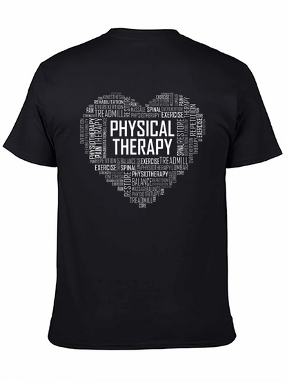 Physical Therapy Heart Word Art Graphic T-Shirt
