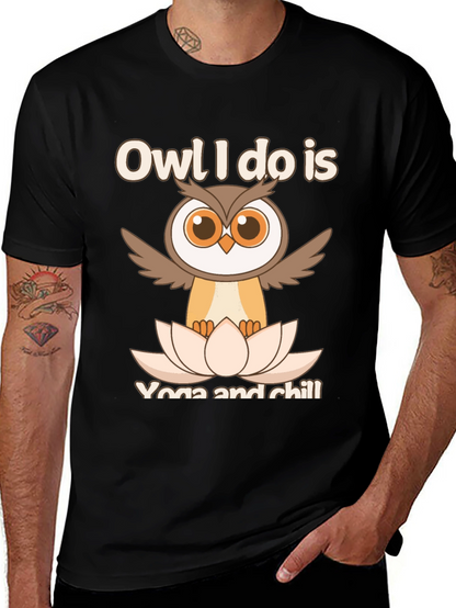 Owl Yoga & Chill Graphic T-Shirt