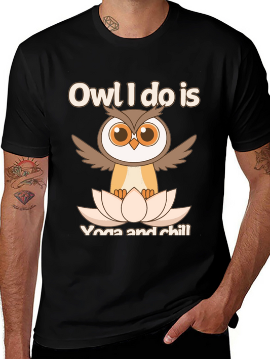 Owl Yoga & Chill Graphic T-Shirt