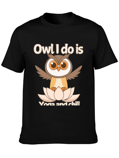 Owl Yoga & Chill Graphic T-Shirt