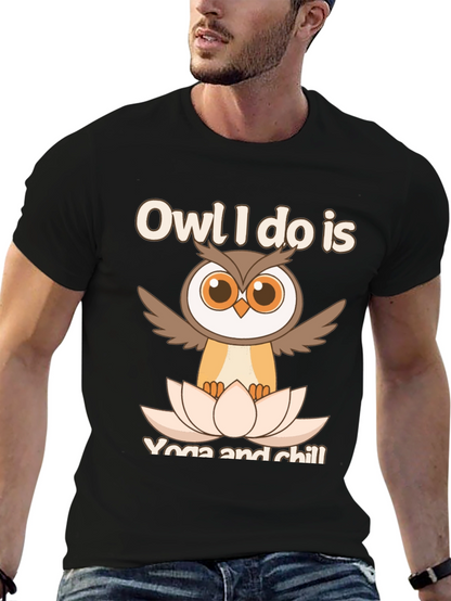 Owl Yoga & Chill Graphic T-Shirt