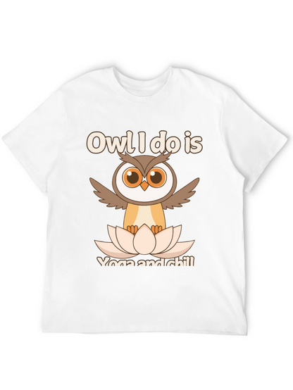 Owl Yoga & Chill Graphic T-Shirt