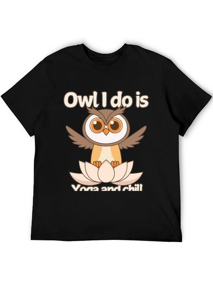 Owl Yoga & Chill Graphic T-Shirt