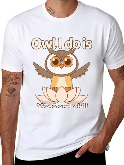 Owl Yoga & Chill Graphic T-Shirt